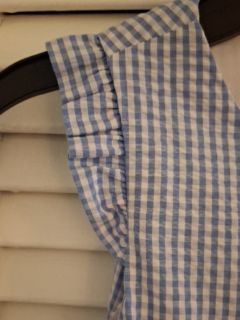 Florence Eiseman Blue Gingham Floral Belt Dress - Picture 4 of 8